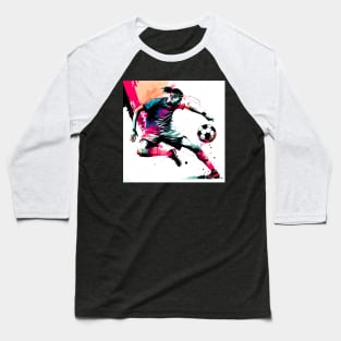 Soccer Player Graffiti Art Splash Paint Baseball T-Shirt